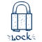 Lock icon. Design elements in hand drawn style