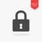 Lock icon. Flat design gray color symbol. Modern UI web navigation, sign.