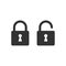 Lock icon, padlock silhouette