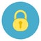 Lock Icon On Round Blue Background