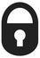 Lock icon. Security symbol. Black privacy sign