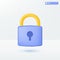 Lock icon symbols. Security, encryption, safety, privacy, cyber protection or antivirus concept. 3D vector isolated illustration