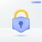 Lock icon symbols. Security, encryption, safety, privacy, cyber protection or antivirus concept. 3D vector isolated illustration