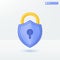 Lock icon symbols. Security, encryption, safety, privacy, cyber protection or antivirus concept. 3D vector isolated illustration