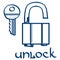 Lock and key icon.