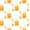 Lock and keys hand drawn silhouettes seamless pattern. Doodle ornament on white background