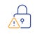 Lock line icon. Padlock warning sign. Vector