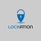 LOCK AND LOCATION BLUE VECTOR LOGO DESIGN TEMPLATE WALLPAPER