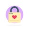 Lock, Locker, Heart, Heart Hacker, Heart Lock Abstract Circle Background Flat color Icon