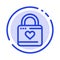 Lock, Locker, Heart, Heart Hacker, Heart Lock Blue Dotted Line Line Icon