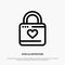 Lock, Locker, Heart, Heart Hacker, Heart Lock Line Icon Vector