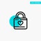 Lock, Locker, Heart, Heart Hacker, Heart Lock turquoise highlight circle point Vector icon