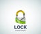 Lock logo business branding icon, created with color overlapping elements