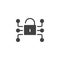 Lock media network data protection icon vector