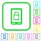 Lock mobile vivid colored flat icons