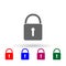 Lock multi color icon. Simple glyph, flat vector of web icons for ui and ux, website or mobile application
