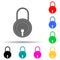 lock multi color style icon. Simple glyph, flat vector of lock and keys icons for ui and ux, website or mobile application