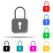 lock multi color style icon. Simple glyph, flat vector of lock and keys icons for ui and ux, website or mobile application