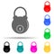 lock multi color style icon. Simple glyph, flat vector of lock and keys icons for ui and ux, website or mobile application