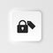 Lock neumorphic icon, User neumorphic icon on key, Personal protection neumorphic icon. Internet privacy protection