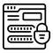 Lock online registration icon outline vector. Computer account