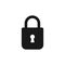 Lock open and lock closed icons set. Security symbol. Vector illustration.