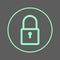 Lock, padlock circular line icon. Password Round colorful sign. Flat style vector symbol.