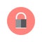 Lock, padlock flat icon. Round colorful button, Encryption circular vector sign, logo illustration.