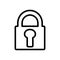 Lock padlock, keyhole symbol line icon, Vector Illustration