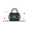 Lock, Padlock, Security, Secure Business Logo Template. Flat Color
