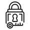 Lock patent icon outline vector. Law copyright