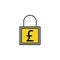 lock, pound icon. Element of finance illustration. Signs and symbols icon can be used for web, logo, mobile app, UI, UX