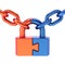 Lock puzzle padlock closed with chain. Security concept