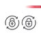 Lock reload line vector icon. Padlock and circle arrows.