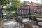 The lock in the river Eem just outside the old town of the city of Amersfoort in The Netherlands