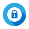Lock rounded flat icon with long shadow