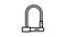 lock for safe bike line icon animation