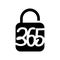 Lock secure 365 infinity logo icon design illustration black