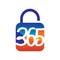 Lock secure 365 infinity logo icon design illustration vector