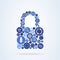 Lock secure technology concept. vector internet guard password. flat icons. technology, cloud computing, digital concept.