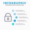 Lock, Security, Locked, Login Line icon with 5 steps presentation infographics Background