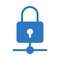 Lock server glyph color flat vector icon