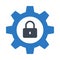 Lock setting glyph color flat vector icon