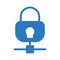 Lock sharing glyph flat vector icon