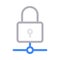 Lock sharing thin color line vector icon