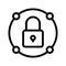 Lock sharing vector line icon