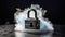 A lock with a shield showcases security features for cloud computing created with Generative AI