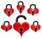 Lock and unlock red hearts