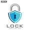 Lock vector icon. Cyber security system, access control, protection abstract business logo. Close padlock