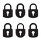 Lock vector icon, set of padlock icons